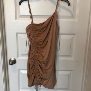 Victoria +Sophia gold/brown short mini dress
